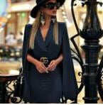 فستان نيلي قصير | Short Dark Blue Dress