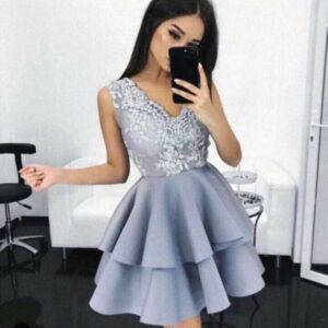 فستان رصاصي قصير | Short Gray Dress