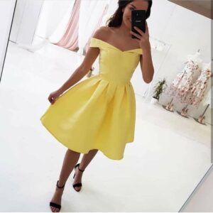 فستان أصفر قصير | Short Yellow Dress