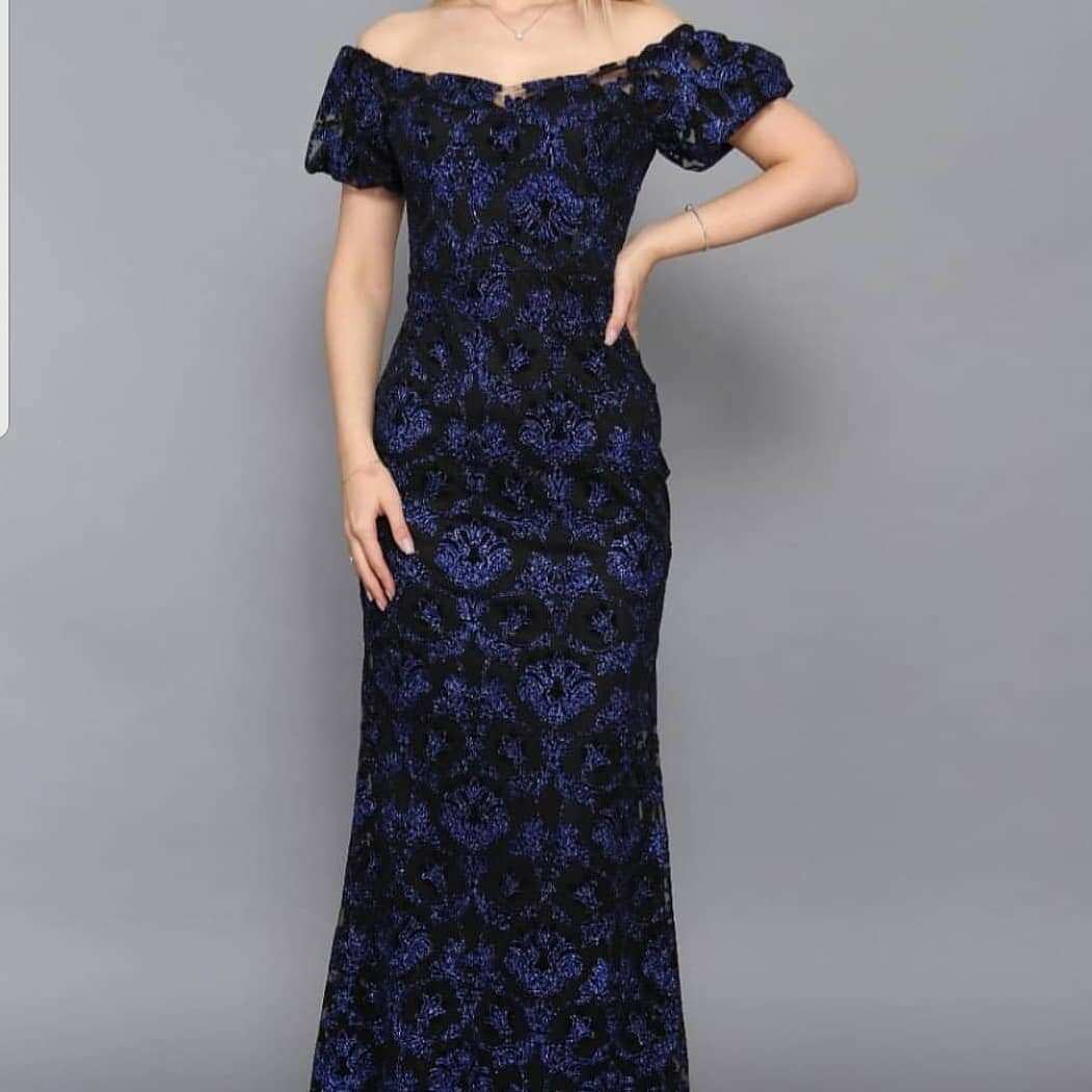 فستان نيلي طويل | Long Dark Blue Dress
