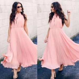 فستان وردي طويل | Long Pink Dress