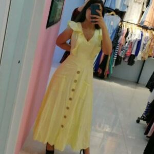 فستان أصفر بيجي | Beige Yellow Dress