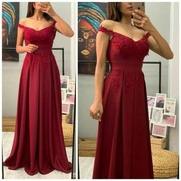 فستان أحمر طويل | Long Red Dress