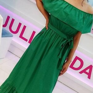 فستان أخضر طويل | Long Green Dress