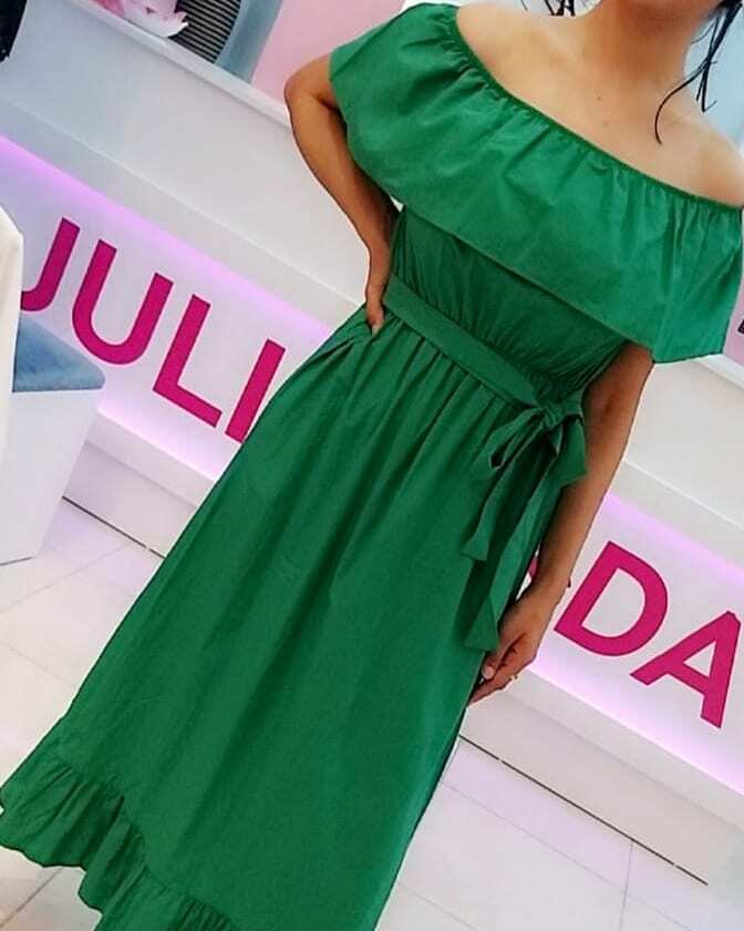 فستان أخضر طويل | Long Green Dress