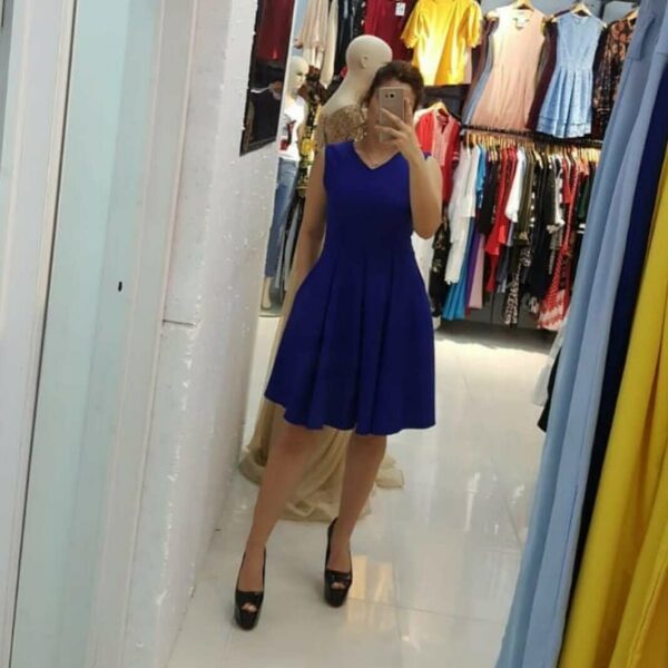 فستان أزرق قصير | Short Blue Dress
