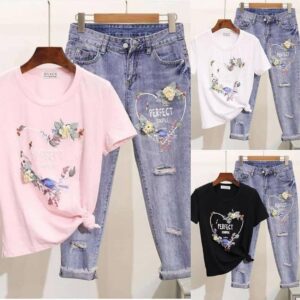 طقم وردي وجينز | Jeans and Pink Set