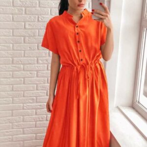 فستان برتقالي طويل | Long Orange Dress