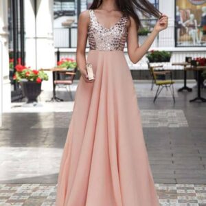 فستان وردي طويل | Long Pink Dress