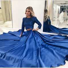فستان أزرق طويل | Long Blue Dress