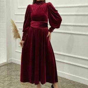 فستان قديفة طويل | Velvet Long Dress